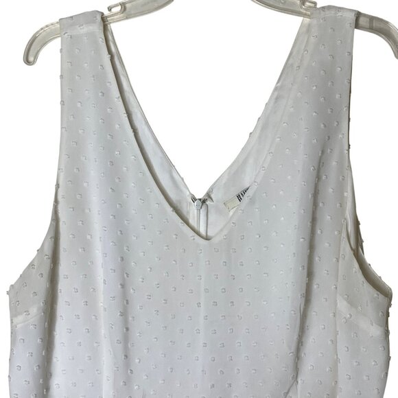 BB Dakota Swiss Dot White Dress Plus 18 Sleeveless V-Neck - Picture 4 of 7